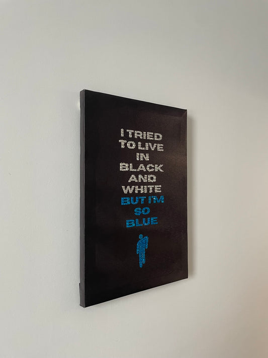 True Blue bedazzled canvas