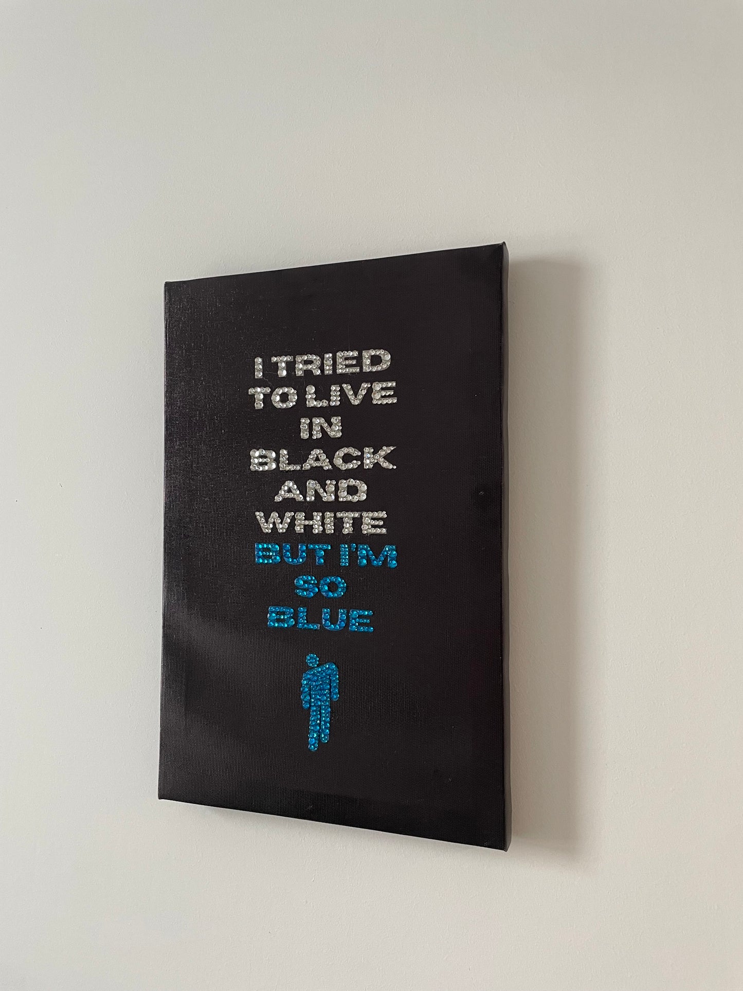 True Blue bedazzled canvas