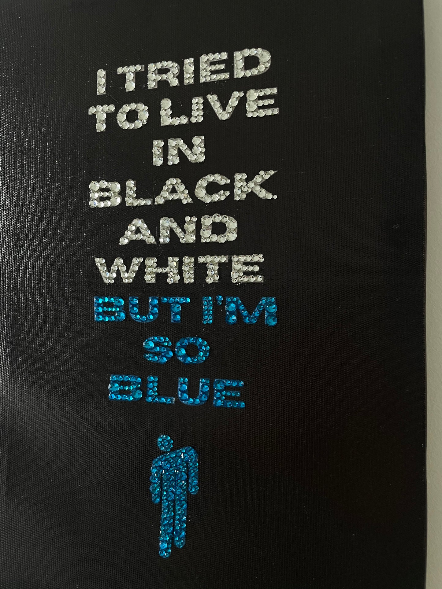 True Blue bedazzled canvas