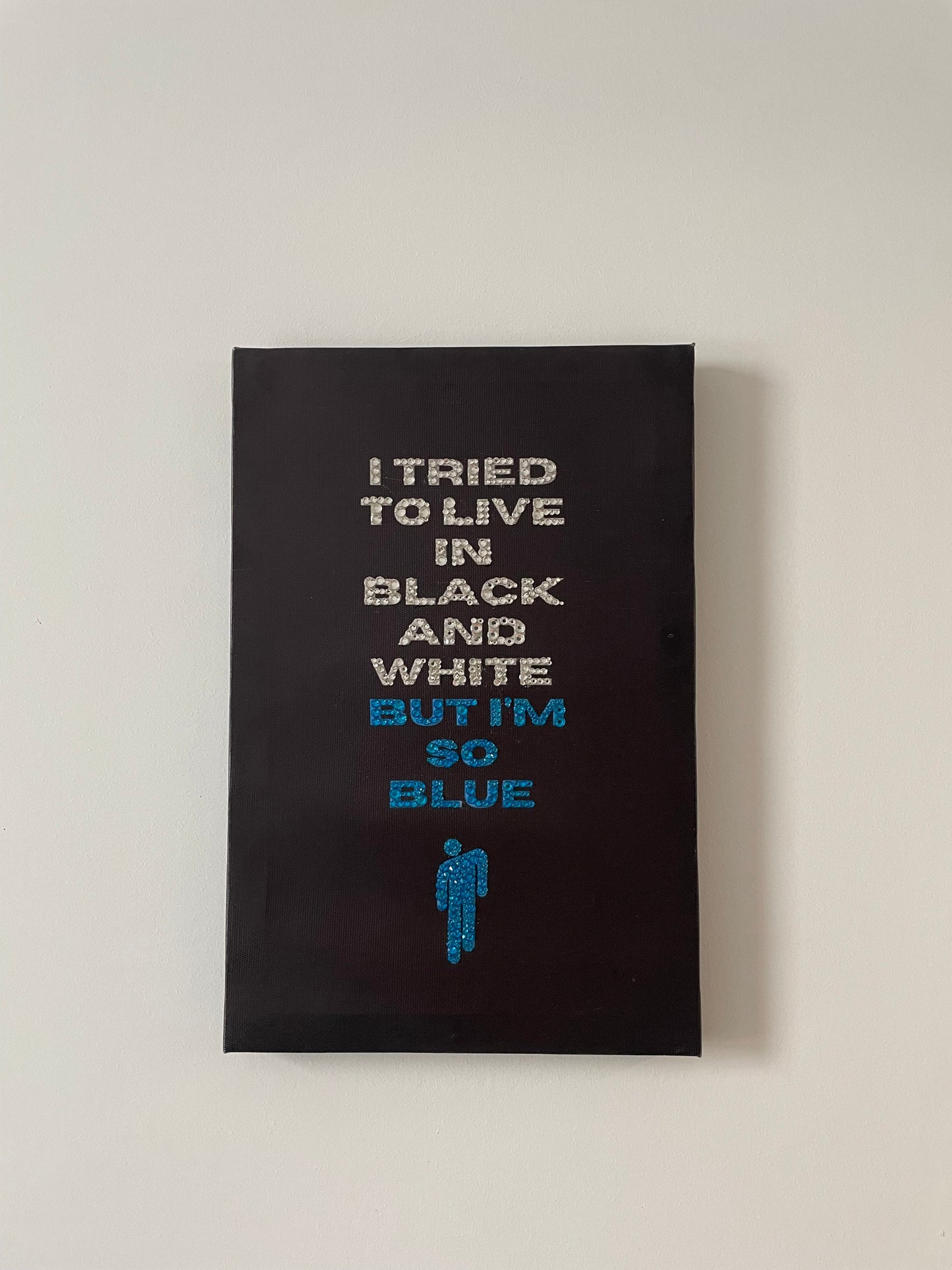 True Blue bedazzled canvas
