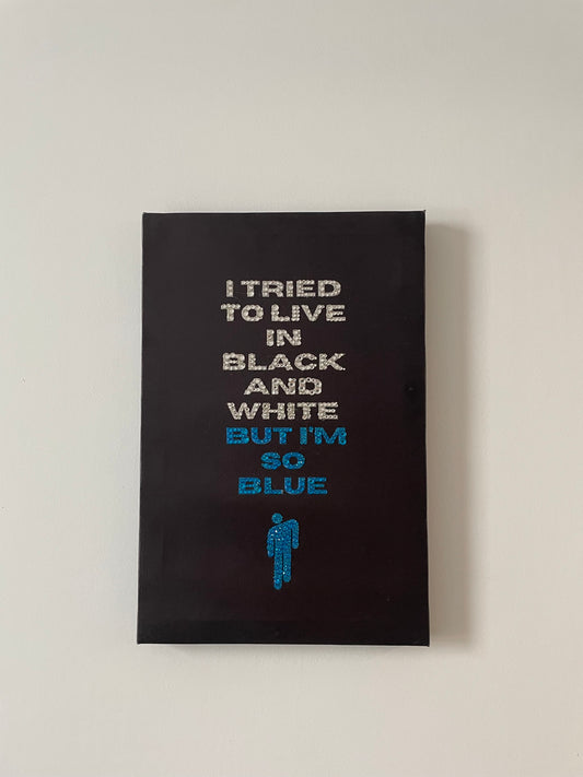 True Blue bedazzled canvas